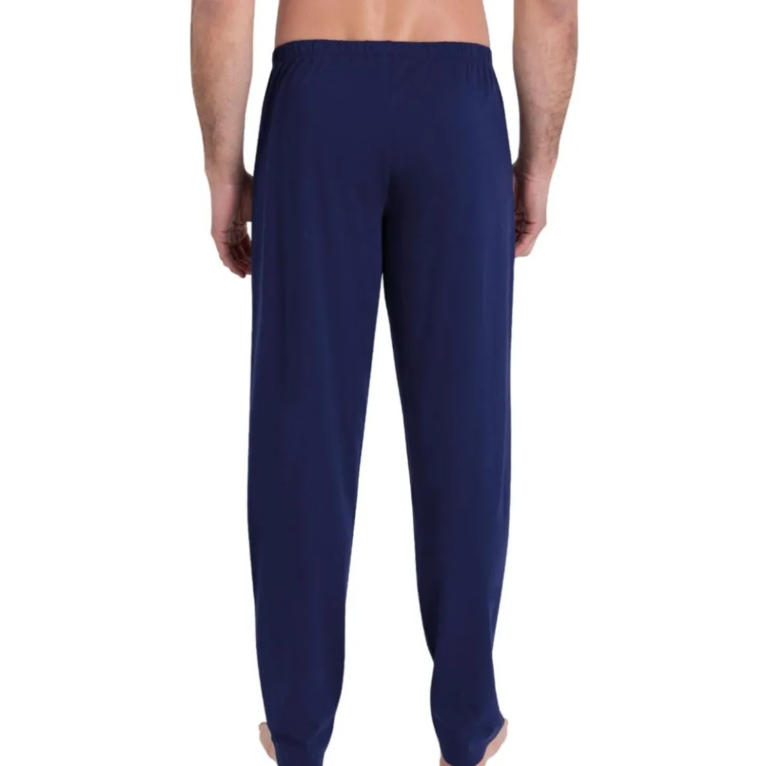 Pyjama long col rond homme Ecopack Athena bleu en coton