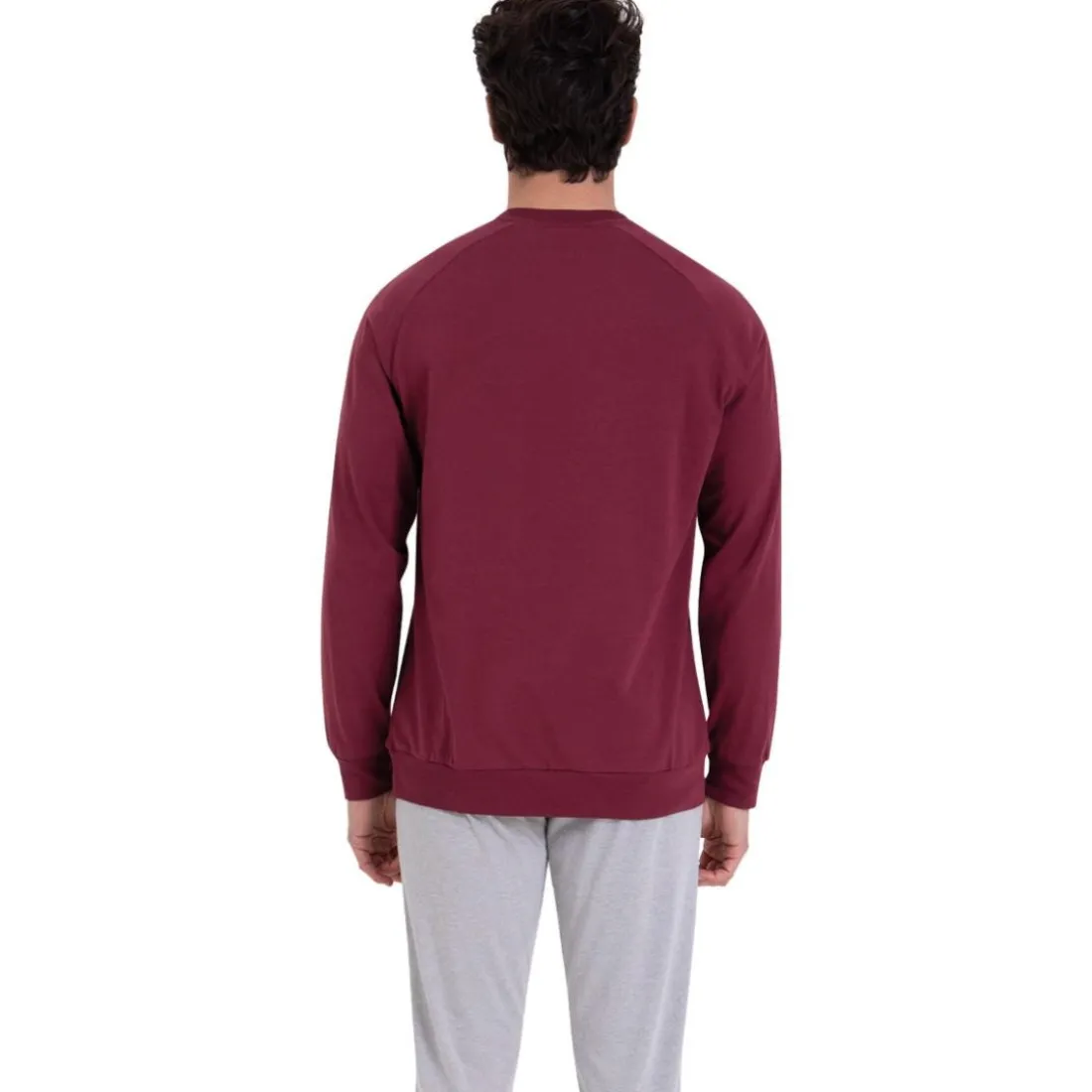Pyjama long col rond homme Sport Athena multicolore en coton
