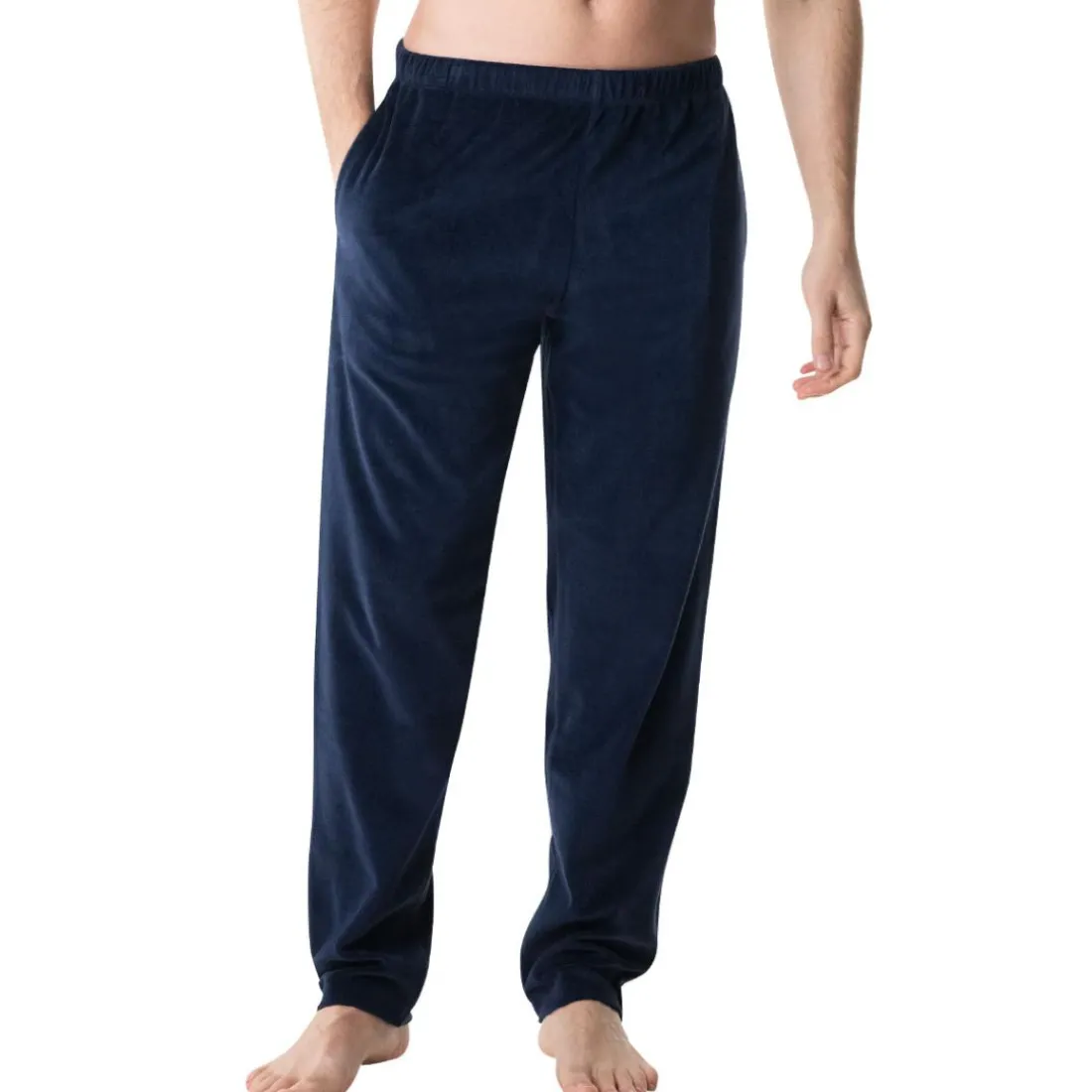 Pyjama long col V homme Velours Eminence bleu en coton