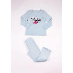 Pyjama Long fille - Bleu Clair à Motifs - Magic