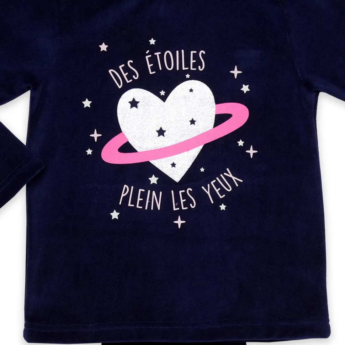 Pyjama Long fille - Bleu Marine à Motifs Colorés - Étoiles