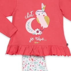 Pyjama Long fille - Corail Imprimé - Chut de rêve... en coton
