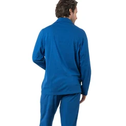 Pyjama long ouvert homme Coton Bio Eminence bleu