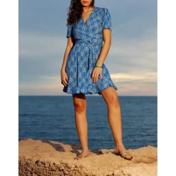 Robe BRIDGETTE bleu en viscose