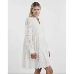 Robe broderie anglaise blanc Kali en coton