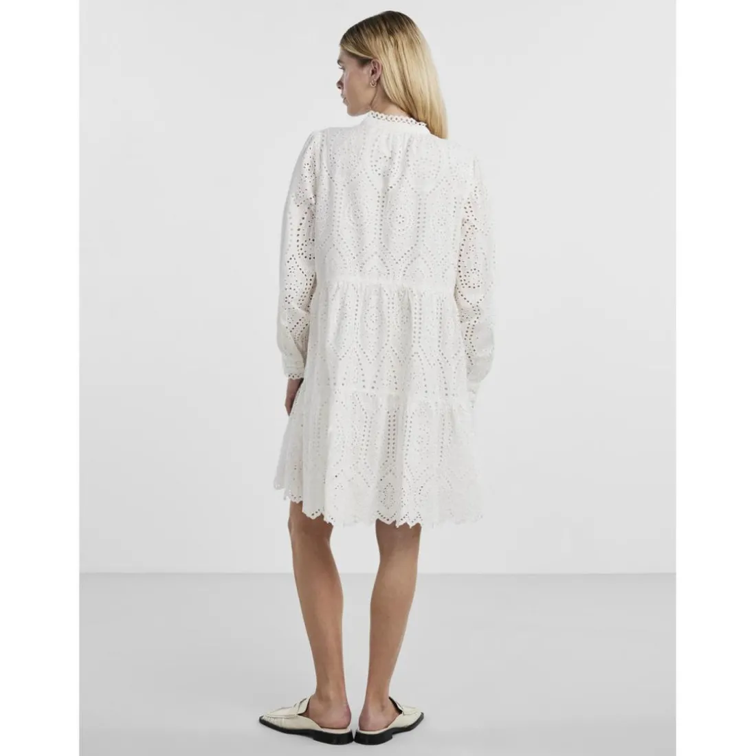 Robe broderie anglaise blanc Kali en coton
