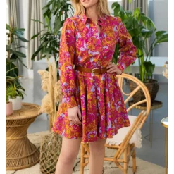 Robe CALLA rose en coton