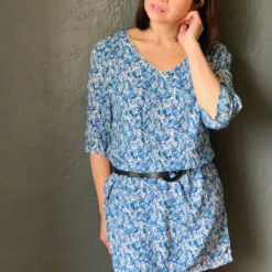 Robe Caméléon - Phoenix bleu en viscose