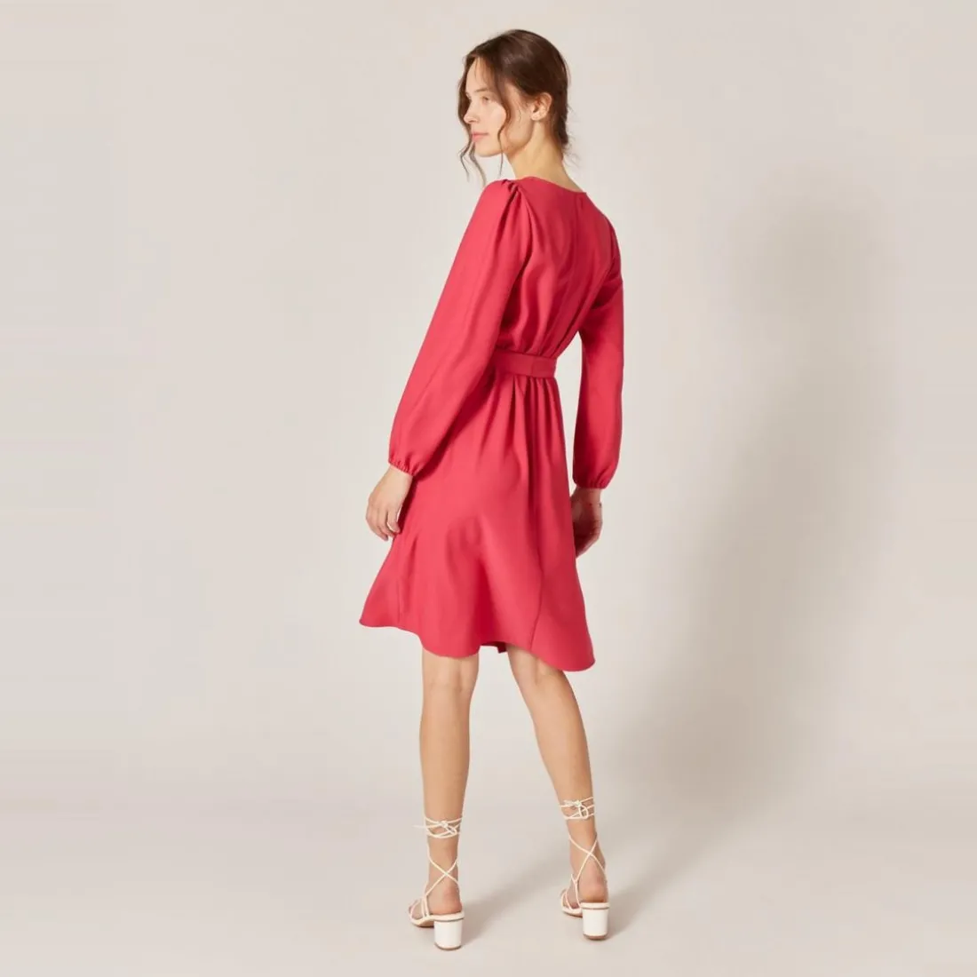 ROBE CEINTUREE rose