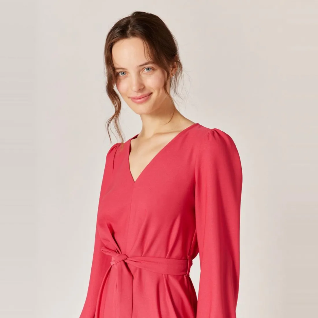 ROBE CEINTUREE rose