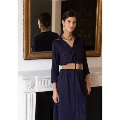 Robe chemise ceinturée Dandy en viscose