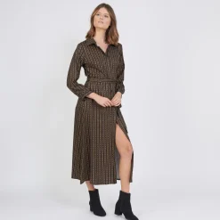 Robe chemise longue imprimée graphique Jimmy