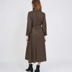 Robe chemise longue imprimée graphique Jimmy