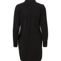 Robe chemise Loose Fit Col chemise Manches longues noir