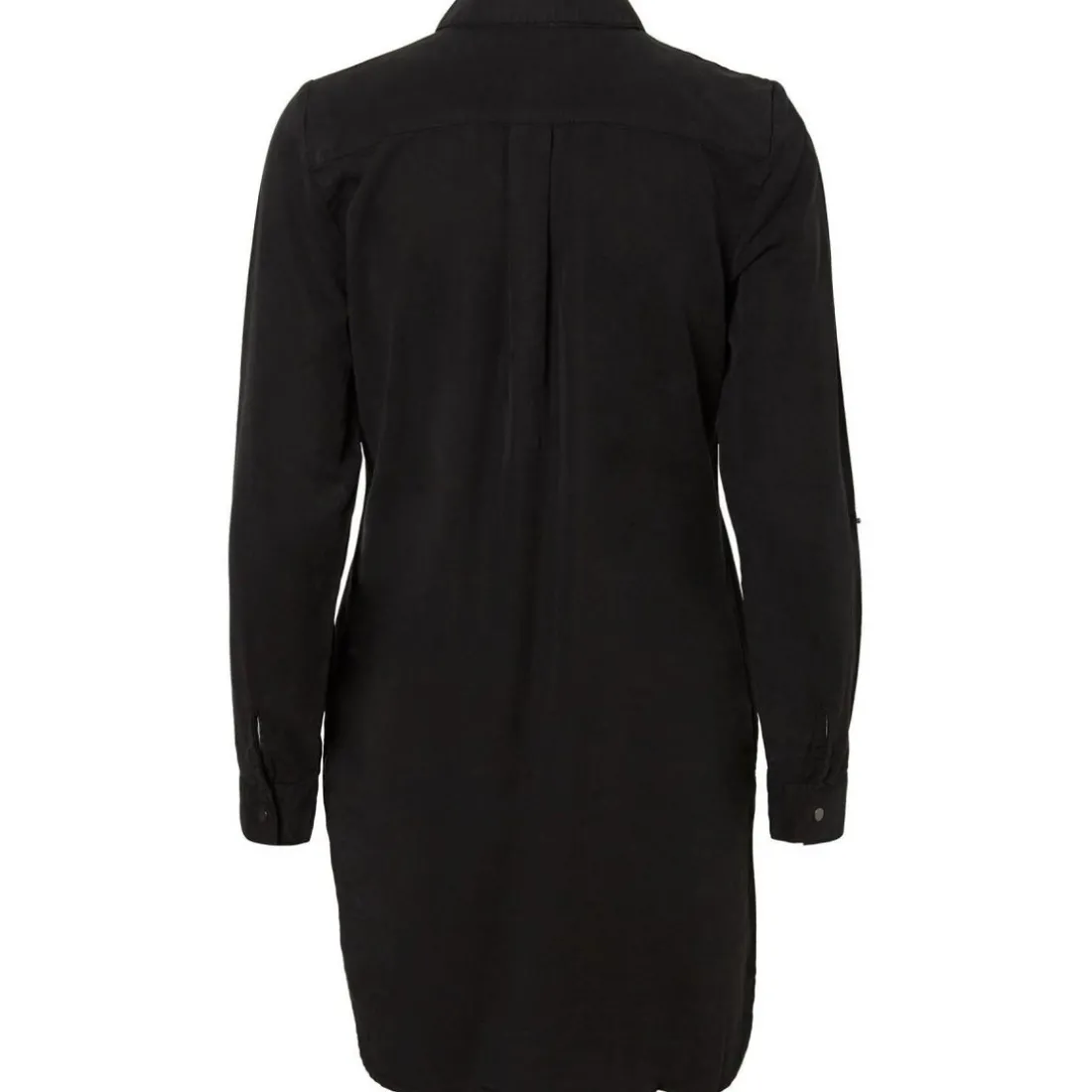 Robe chemise Loose Fit Col chemise Manches longues noir