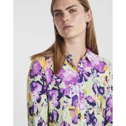 Robe chemise vert en viscose Zoé