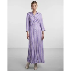 Robe chemise violet en viscose Sam