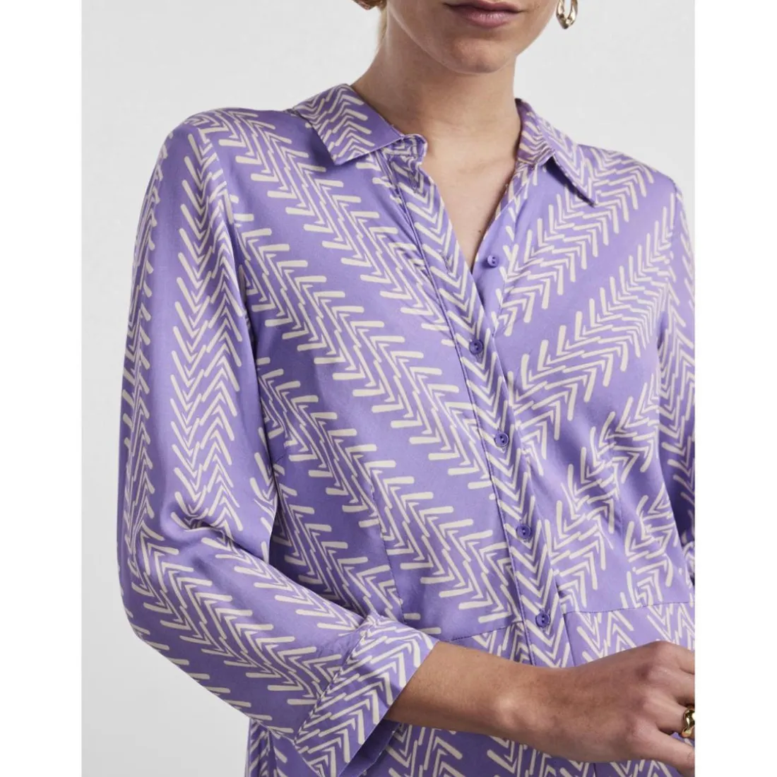 Robe chemise violet en viscose Sam