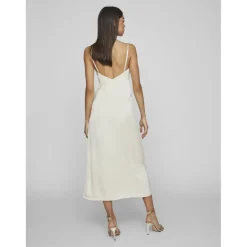 Robe col en v gris Lily