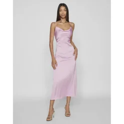 Robe col en v violet Nina
