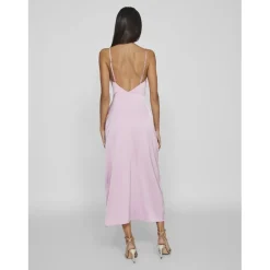 Robe col en v violet Nina