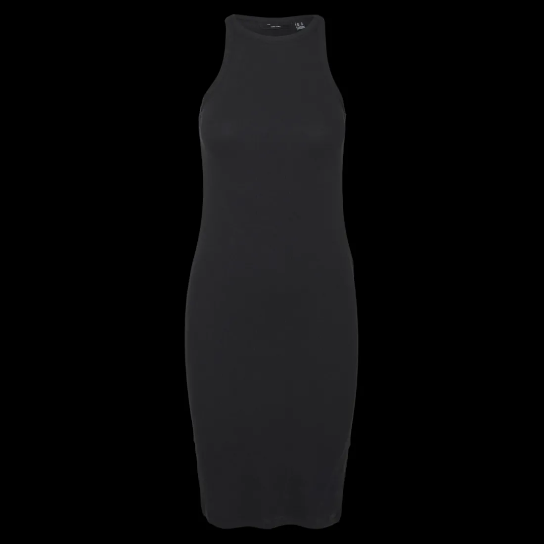 Robe col rond sans manches noir en coton bio Maud
