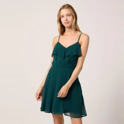 Robe courte à bretelles vert