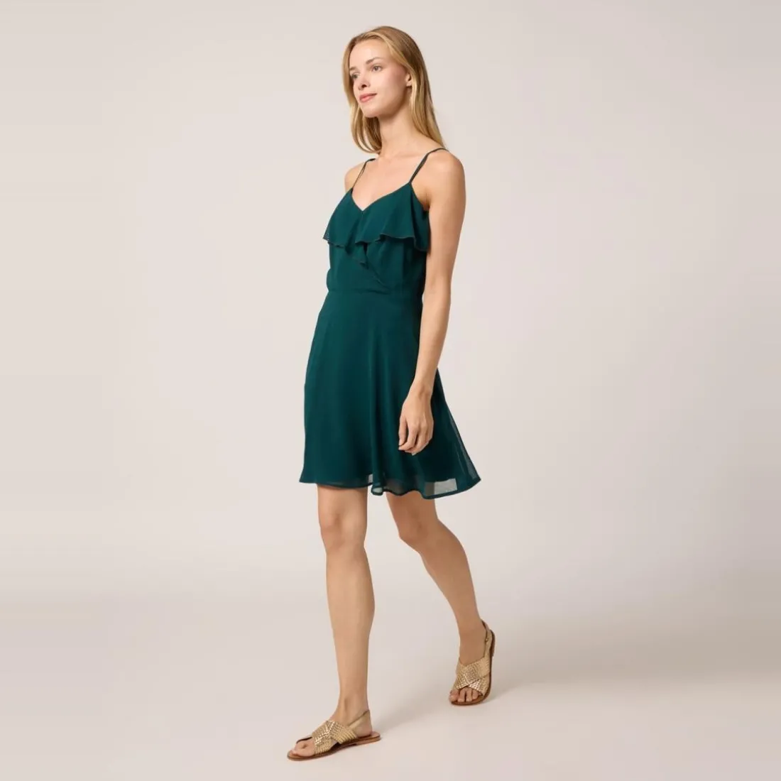 Robe courte à bretelles vert