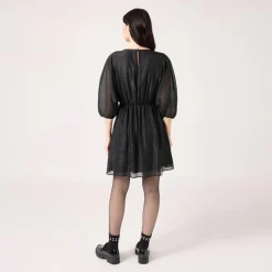 Robe courte à manches longues noir