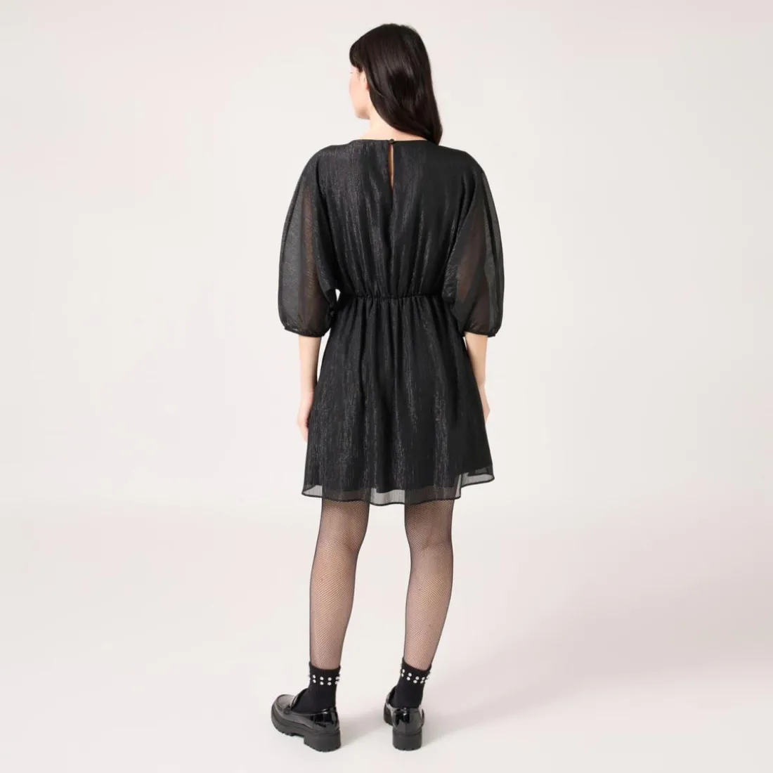 Robe courte à manches longues noir