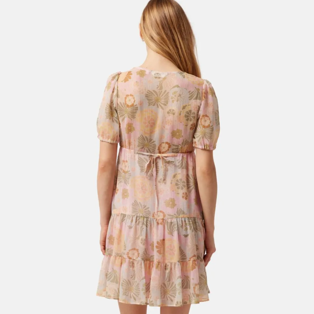 Robe courte cintrée imprimée vert