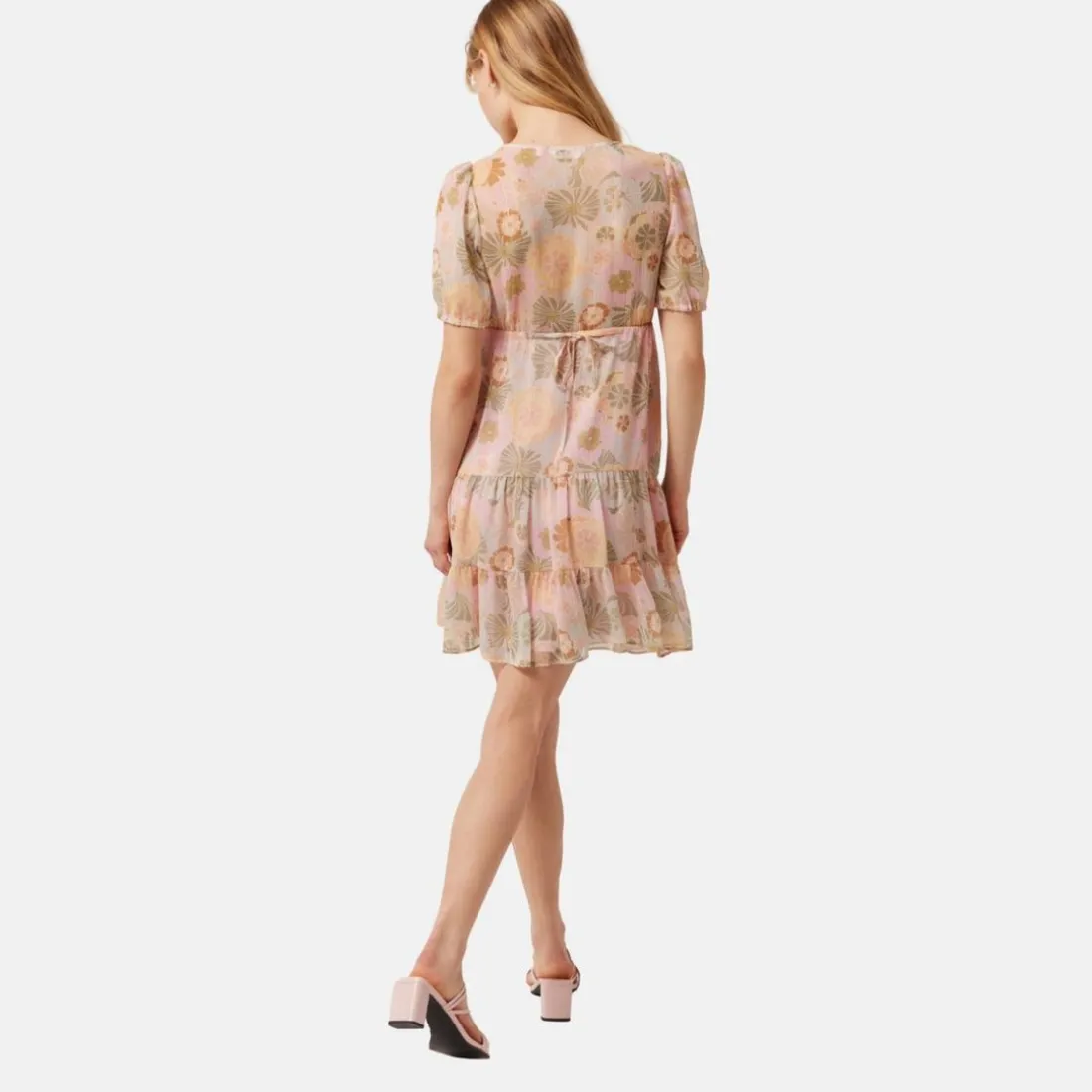 Robe courte cintrée imprimée vert