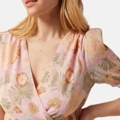 Robe courte cintrée imprimée vert