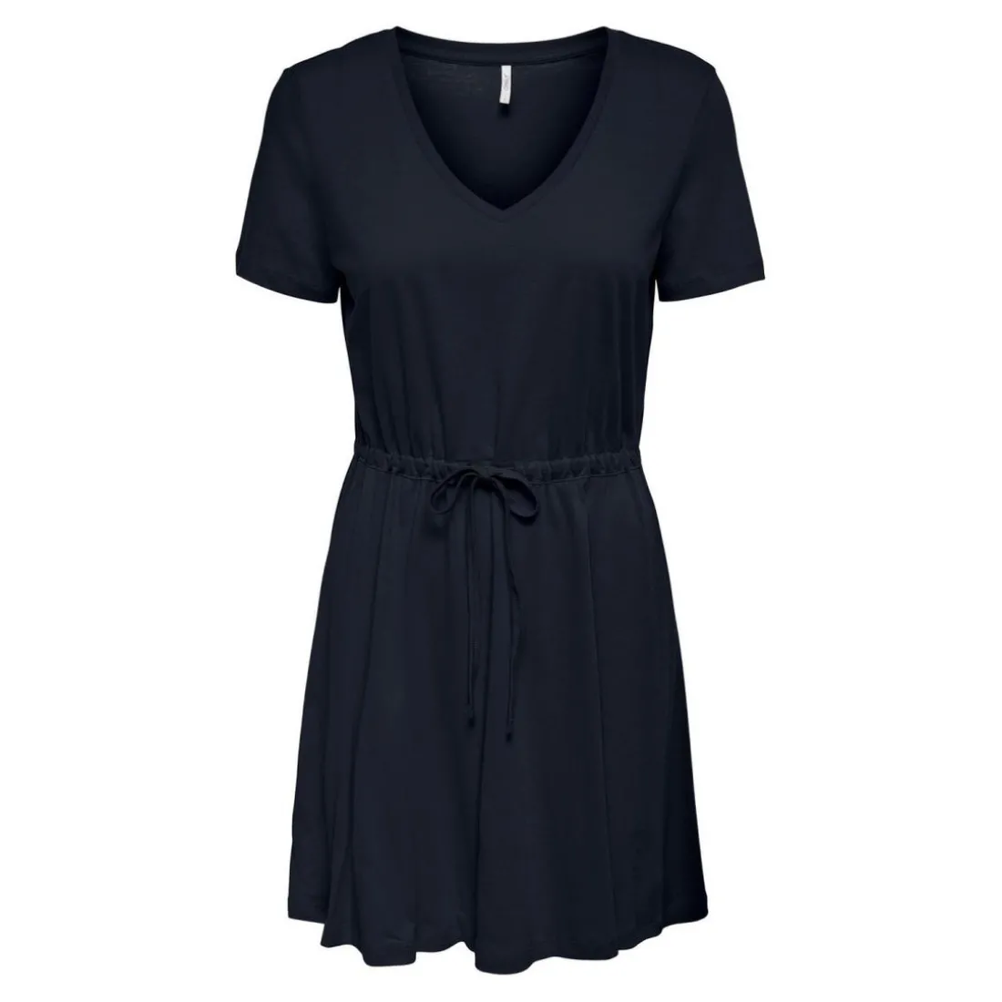 Robe courte Col en V Manches courtes Au-dessus du genou bleu