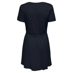 Robe courte Col en V Manches courtes Au-dessus du genou bleu