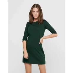 Robe courte Col rond Manches 3/4 Au-dessus du genou vert