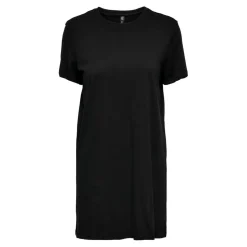 Robe courte Col rond Manches courtes Au-dessus du genou noir en coton Sloan