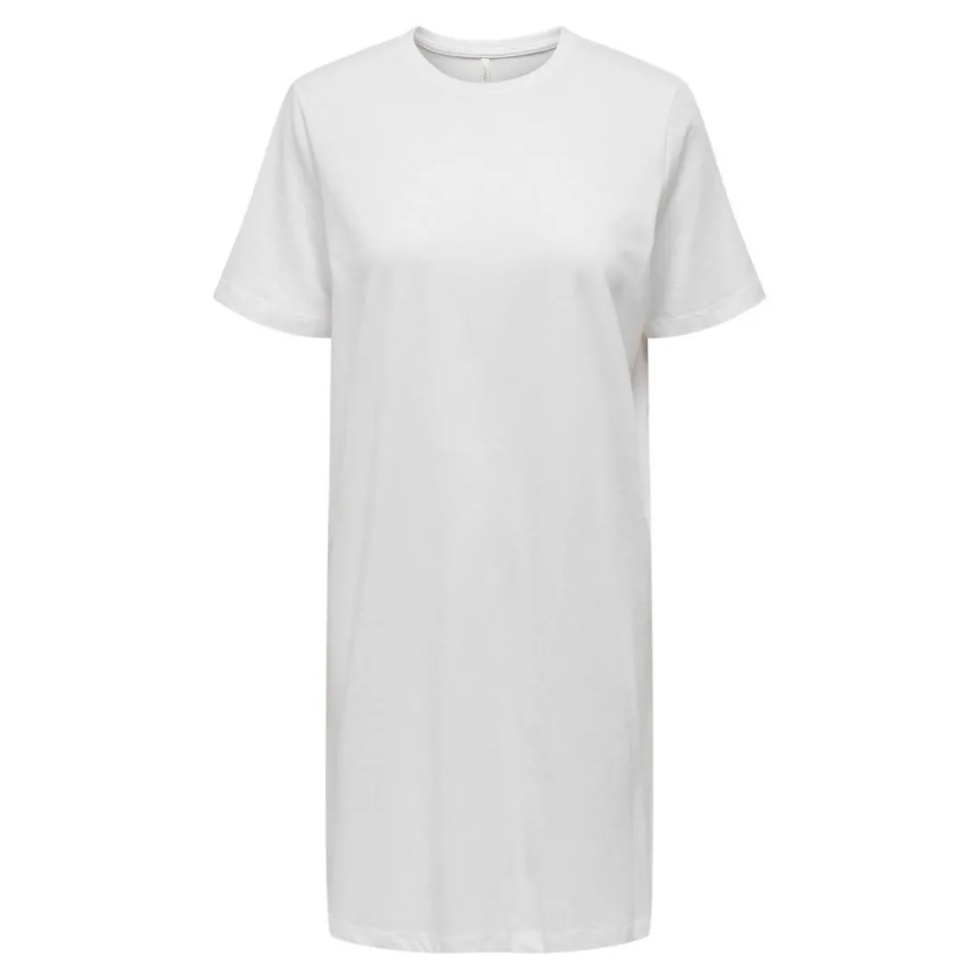 Robe courte Col rond Manches courtes Au-dessus du genou blanc en coton