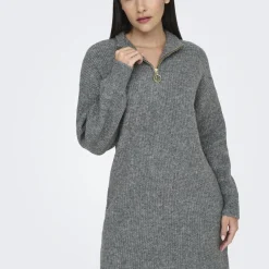 Robe courte col zippé Tokyo gris Eve
