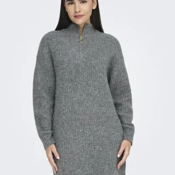 Robe courte col zippé Tokyo gris Eve