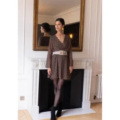 Robe courte croisée imprimée Farah
