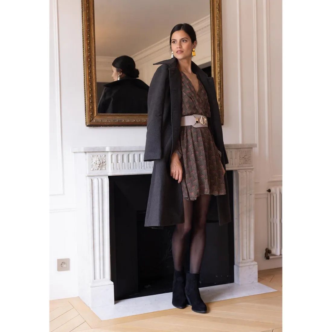 Robe courte croisée imprimée Farah