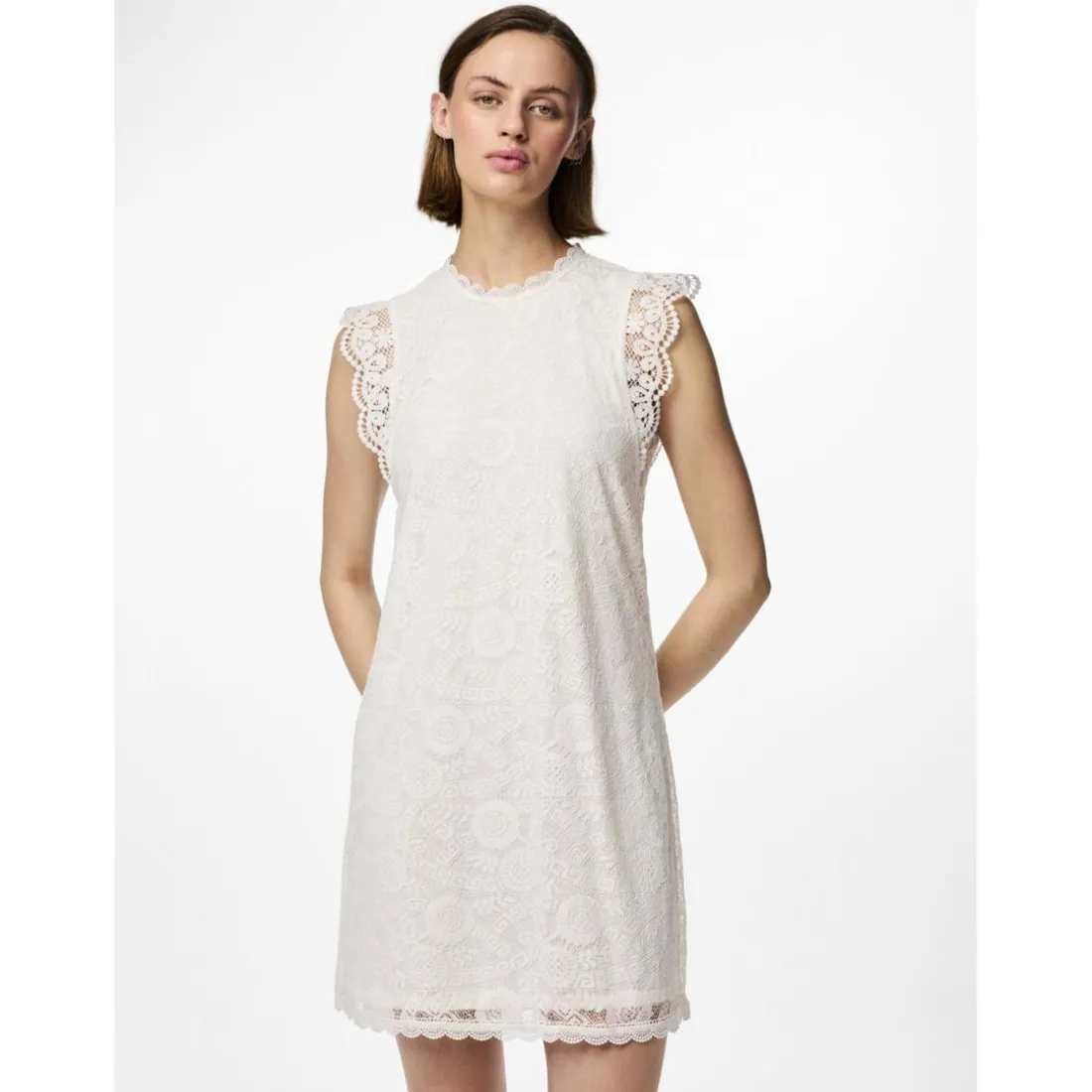 Robe courte en dentelle Colline blanc écru Daisy