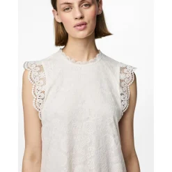 Robe courte en dentelle Colline blanc écru Daisy
