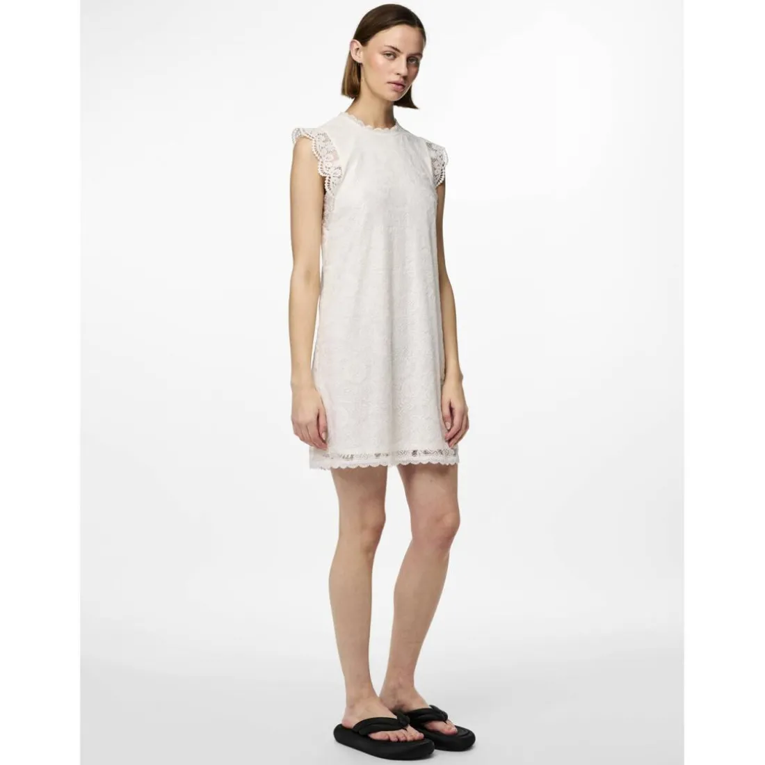Robe courte en dentelle Colline blanc écru Daisy