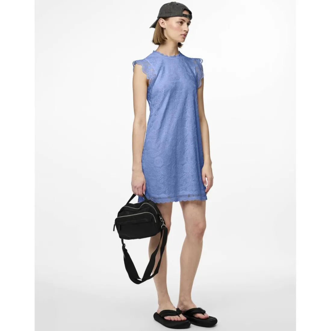 Robe courte en dentelle Colline bleu Nell