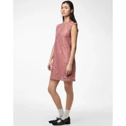 Robe courte en dentelle Colline rose Kai