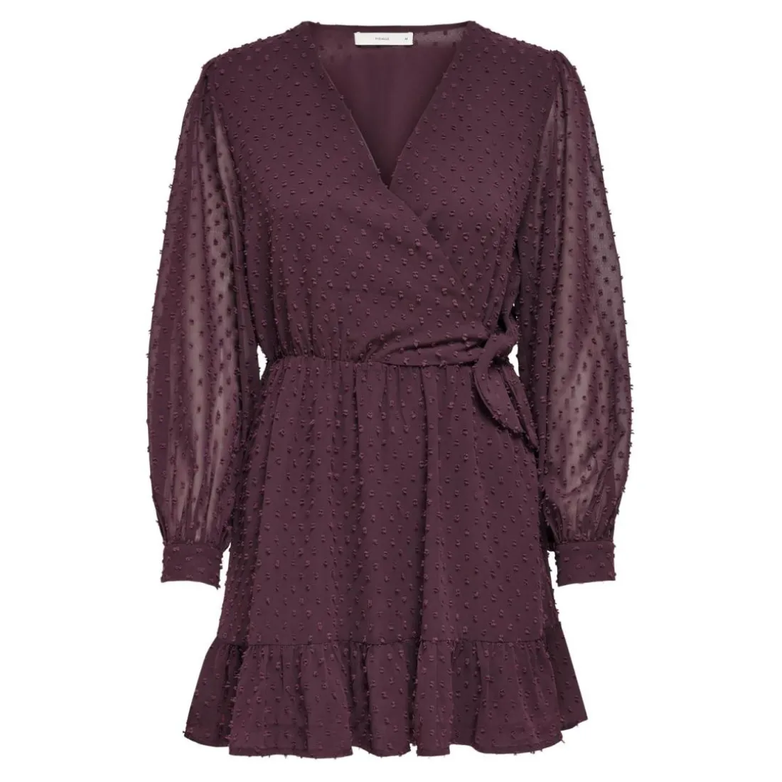 Robe courte fermeture à scratch manches longues violet foncé Louise