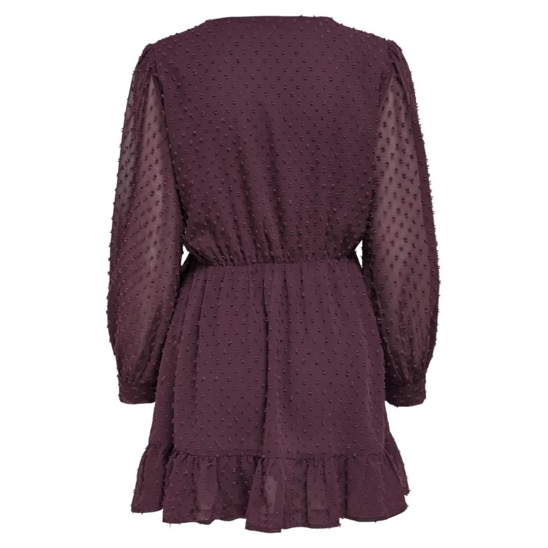 Robe courte fermeture à scratch manches longues violet foncé Louise