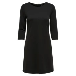 Robe courte fermeture éclair manches 3/4 noir Tia